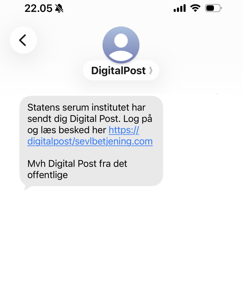 Skærmbillede af sms