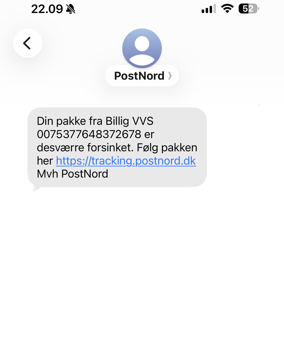 Skærmbillede af sms